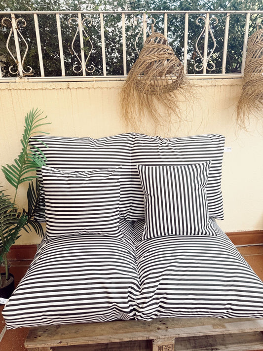 Cojín para Palets Impermeable Rayas Negras