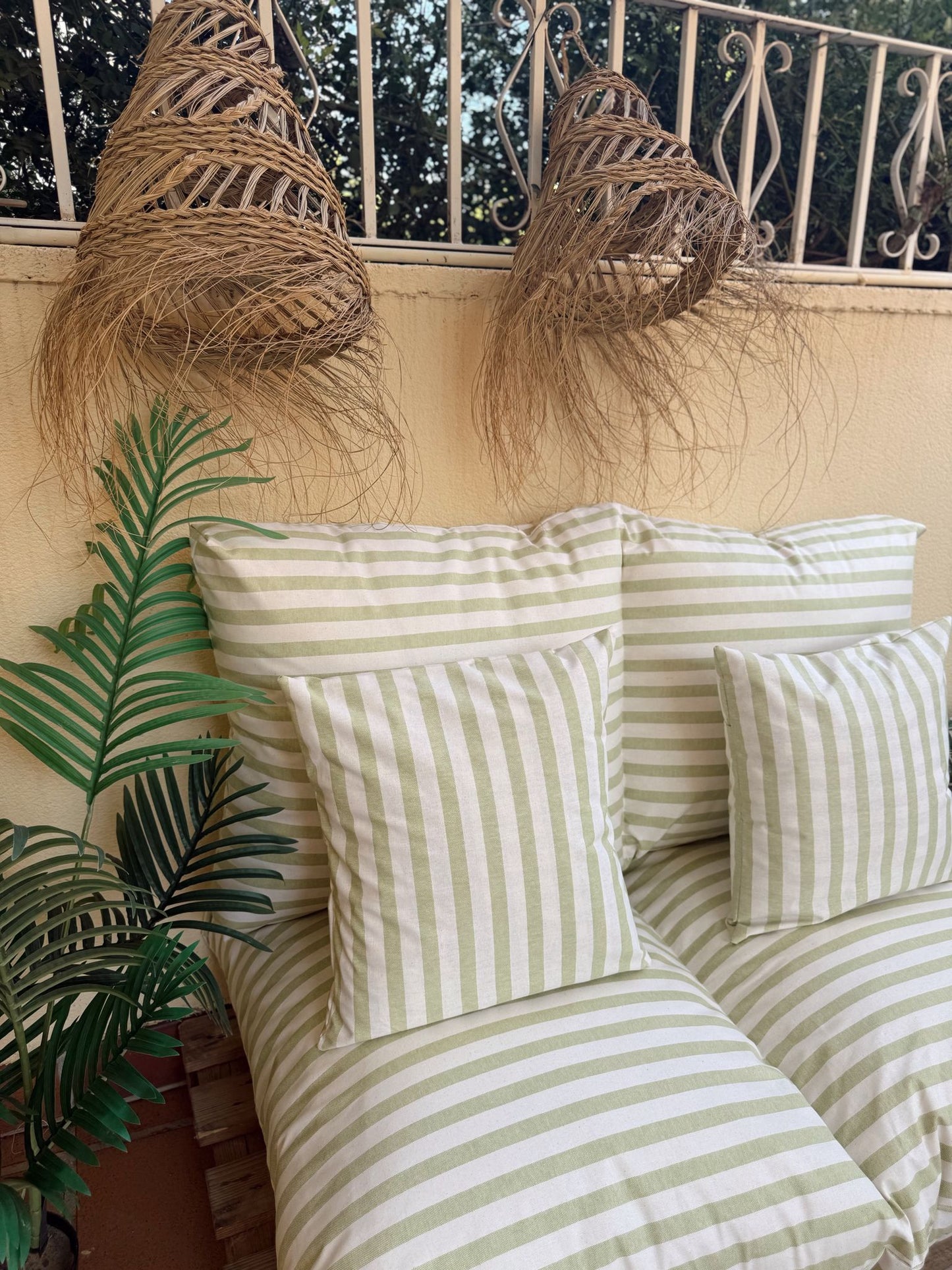 Cojín para Palets Impermeable Rayas Verde