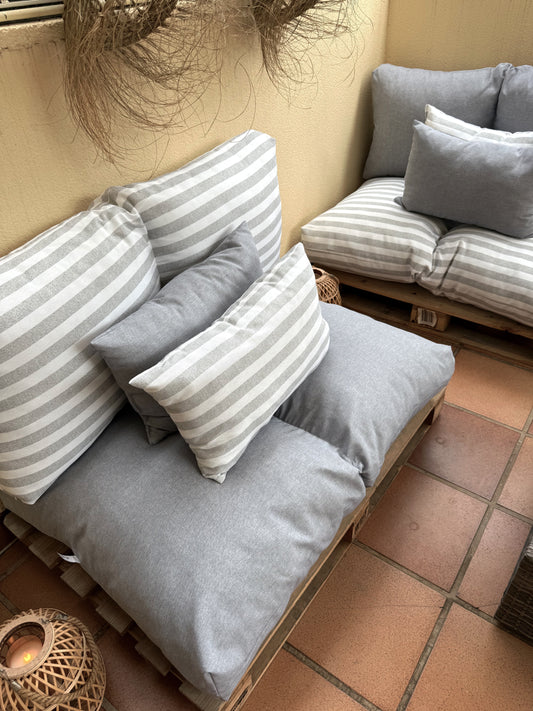 Cojín para Palets Rayas Gris