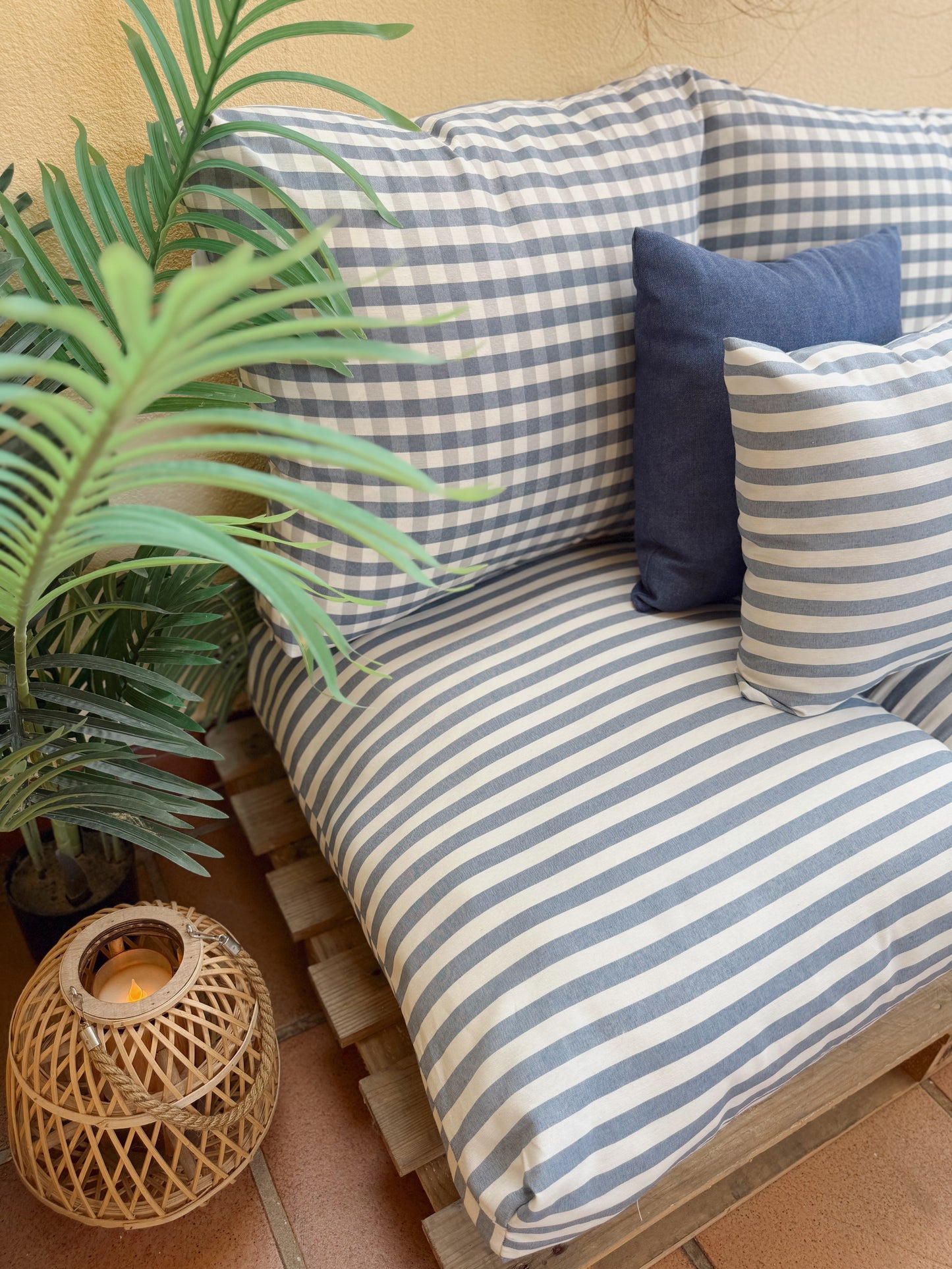 Cojín para Palets Rayas Azul