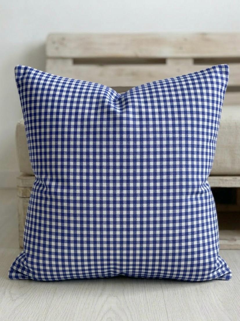 Cojín Vichy Azul