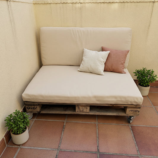 Sofá para palets impermeable beige