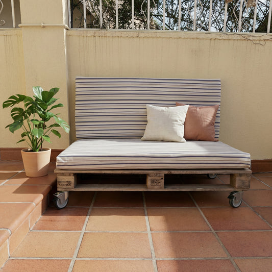 Sofá para palets impermeable rayas